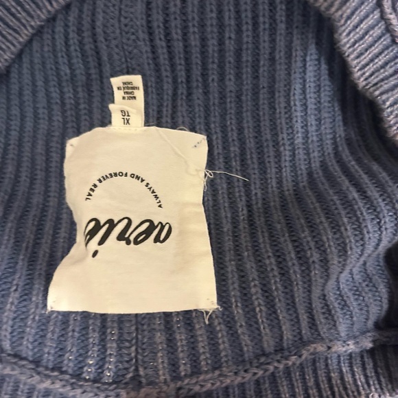 Aerie Cropped Blue Striped Sweater, Women’s XL. - Picture 5 of 8